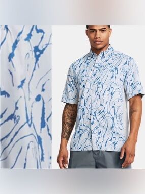UA Fish Pro Hybrid Printed
Men's Short Sleeve size 3 XL blue Under Armour
